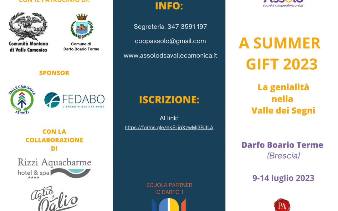 A SUMMER GIFT 2023 – la genialità nella Valle dei Segni