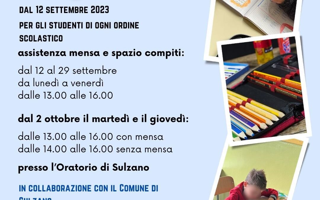 I DOPOSCUOLA DI ASSOLO 2023/2024 – Sulzano