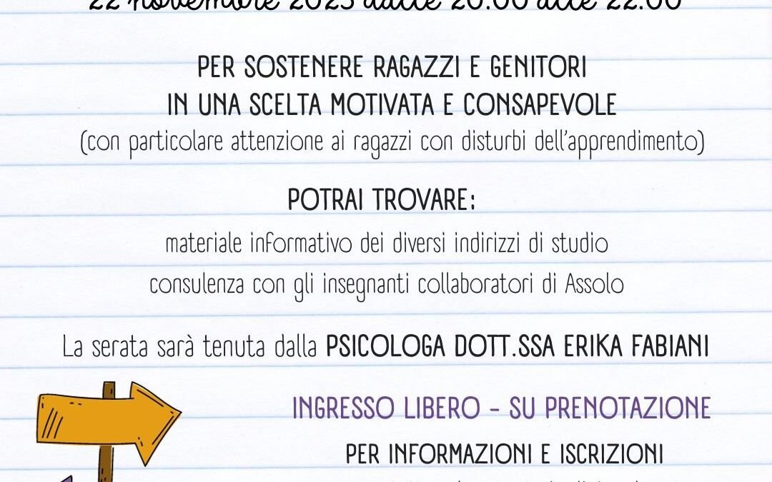 ORIENTAMENTO SCOLASTICO per la scelta della scuola superiore